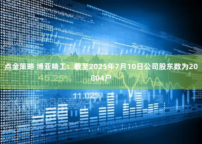 点金策略 博亚精工：截至2025年7月10日公司股东数为20804户